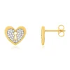 Boucles d'oreilles plaqué or jaune coeur et zirconias