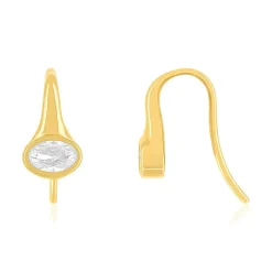 Boucles d'oreilles plaqué or jaune et zirconias