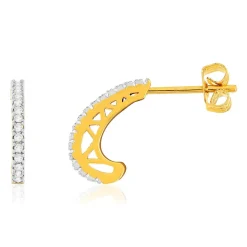 Boucles d'oreilles plaqué or jaune zirconias.