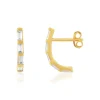 Boucles d'oreilles plaqué or jaune et zirconias
