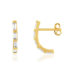Boucles d'oreilles plaqué or jaune et zirconias