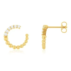 Boucles d'oreilles plaqué or jaune et zirconias