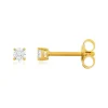 Boucles d'oreilles plaqué or jaune zirconias serti 4 griffes
