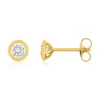 Boucles d'oreilles plaqué or jaune zirconias serti clos
