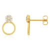 Boucles d'oreilles plaqué or jaune et zirconias