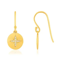 Boucles d'oreilles plaqué or jaune zirconias