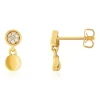 Boucles d'oreilles plaqué or jaune et zirconias