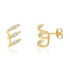 Boucles d'oreilles plaqué or jaune et zirconias