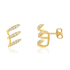 Boucles d'oreilles plaqué or jaune et zirconias