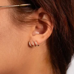 Boucles d'oreilles plaqué or jaune et zirconias