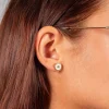 Boucles d'oreilles plaqué or laque blanche