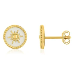 Boucles d'oreilles plaqué or laque blanche
