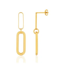 Boucles d'oreilles plaqué or maille trombone