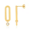 Boucles d'oreilles plaqué or ovales zirconias