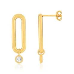 Boucles d'oreilles plaqué or ovales zirconias