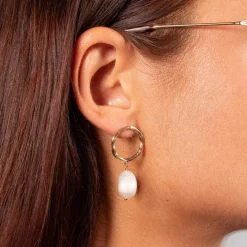 Boucles d'oreilles plaqué or perles de cultures