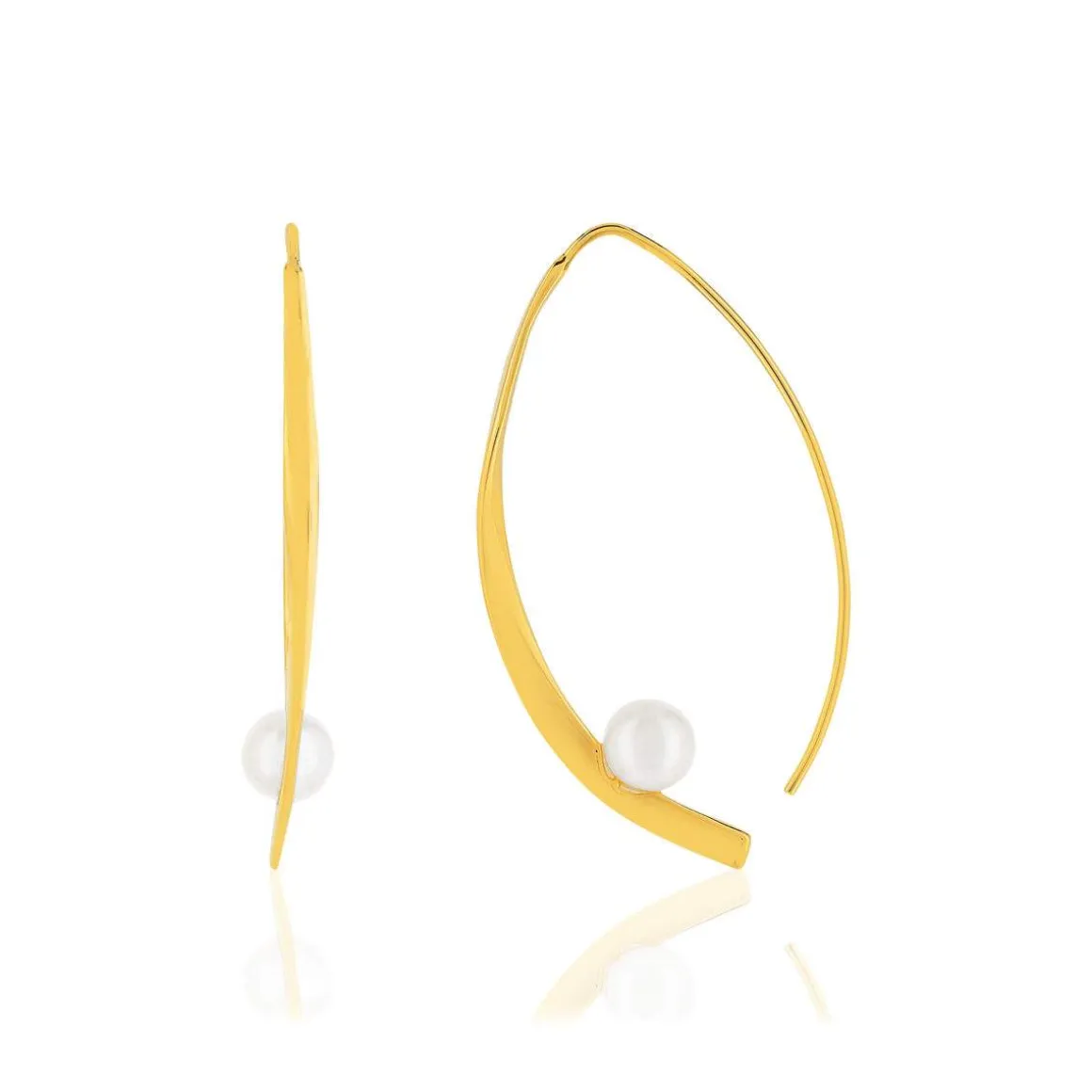 Boucles d'oreilles plaqué or perles de culture de Chine