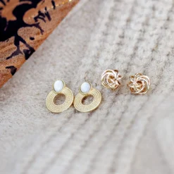 Boucles d'oreilles plaqué or rosaces