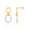 Boucles d'oreilles plaqué or 2 tons zirconias