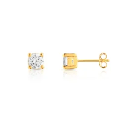 Boucles d'oreilles plaqué or zirconias