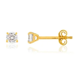 Boucles d'oreilles plaqué or zirconias