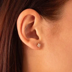 Boucles d'oreilles plaqué or zirconias