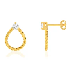 Boucles d'oreilles plaqué or zirconias
