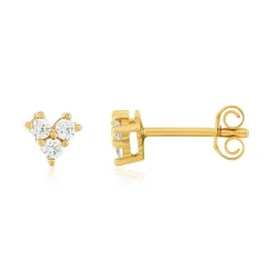 Boucles d'oreilles plaqué or zirconias