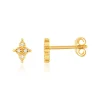 Boucles d'oreilles plaqué or zirconias motif étoile
