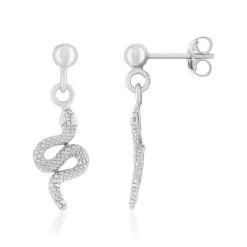 Boucles oreilles argent 925 serpent