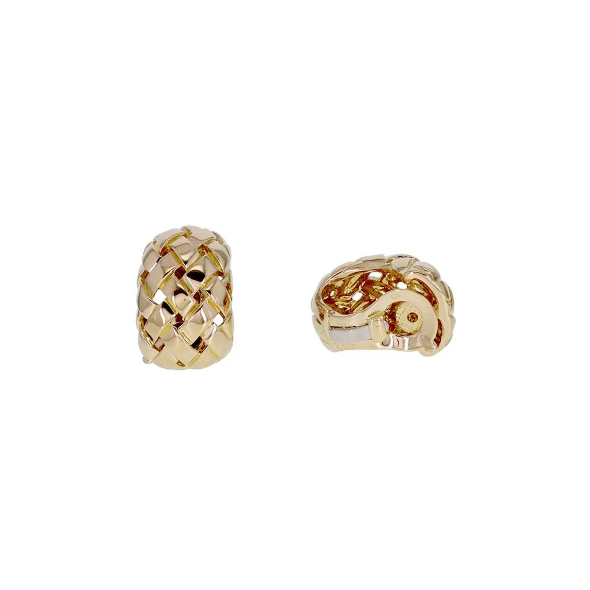 Boucles oreilles d'occasion VAN CLEEF & ARPELS Cannage or jaune 750/1000