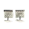 Boutons de manchettes d'occasion or 585 blanc diamant