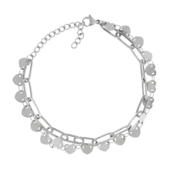 Bracelet acier coeur 22 cm