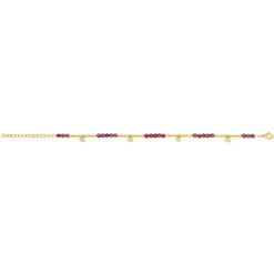 Bracelet acier doré grenats 20 cm