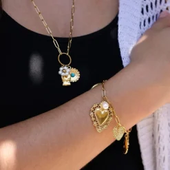 Bracelet acier doré nacre