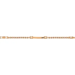 Bracelet acier dosé rose zironia noir 22 cm