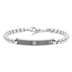 Bracelet acier gris ancre 22 cm