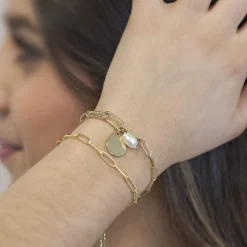 Bracelet acier jaune 21,5 cm