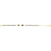Bracelet acier jaune motifs feuilles pierres naturelles et perles de culture de Chine 18cm