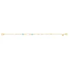 Bracelet acier jaune pierres naturelles et perles de culture de Chine 18cm