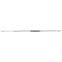 Bracelet acier plaque motif noir
