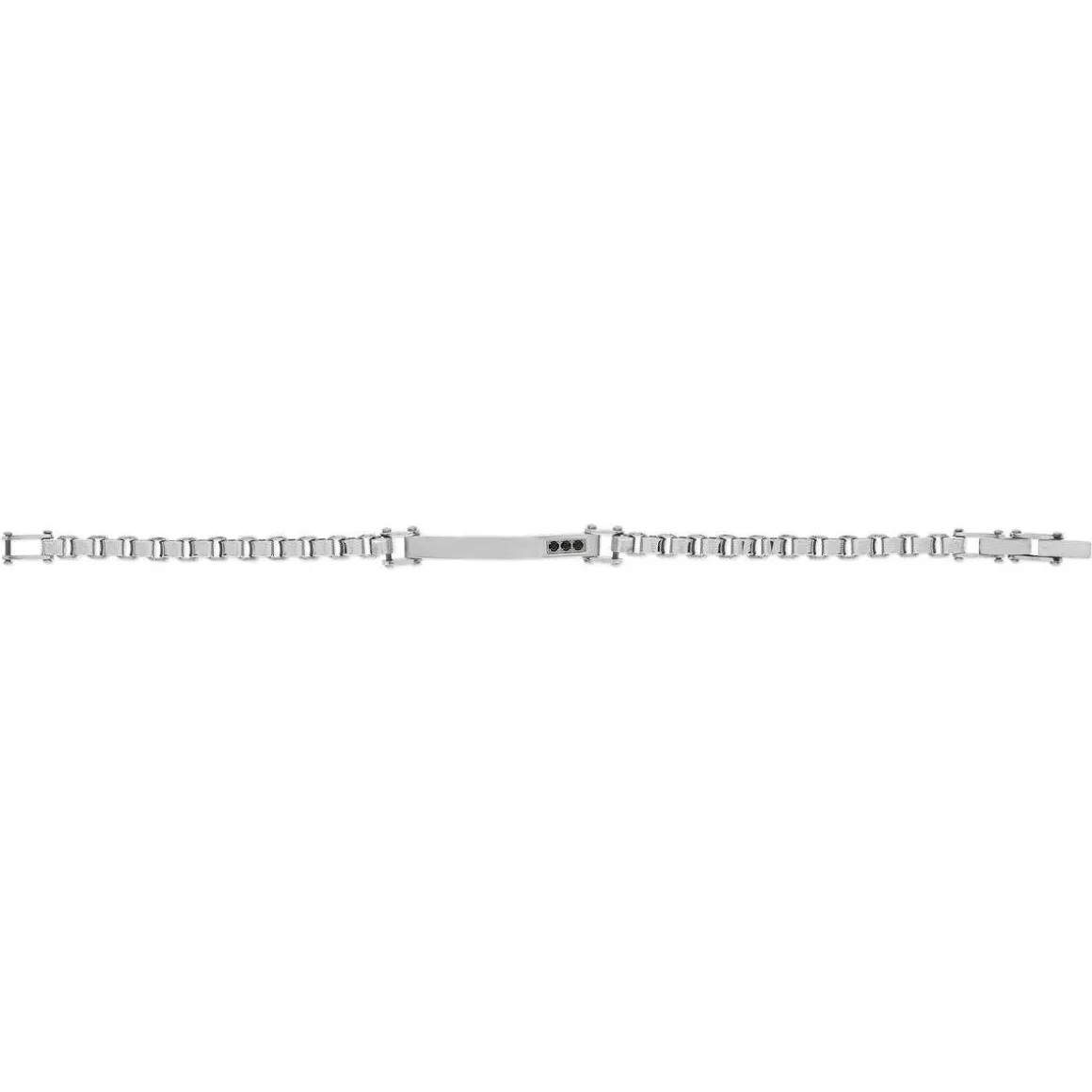 Bracelet acier zirconia noir 22 cm