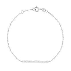 Bracelet argent 925 barrette zirconias 18 cm