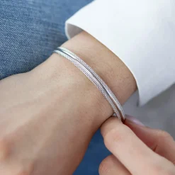 Bracelet argent 925 bord perlé