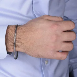 Bracelet argent 925 écaille maille palmier 19cm