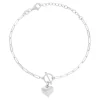 Bracelet argent 925 coeur 18,5cm