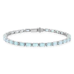 Bracelet argent 925 cristal bleu 18 cm
