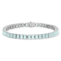 Bracelet argent 925 cristal bleu 18 cm