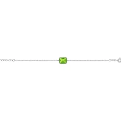 Bracelet argent 925 cristal vert 18cm