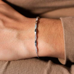 Bracelet argent 925 et zirconias 21cm